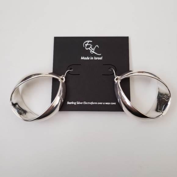 E&L Israel Sterling Silver Electroform Drop Earrings - Picture 3 of 9